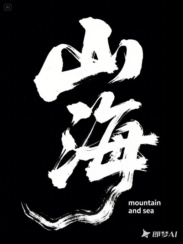 中国风手写毛笔书法艺术体自然户外露营海报字体设计素材-即梦ai关键词描述咒语-Ai宇宙吧-