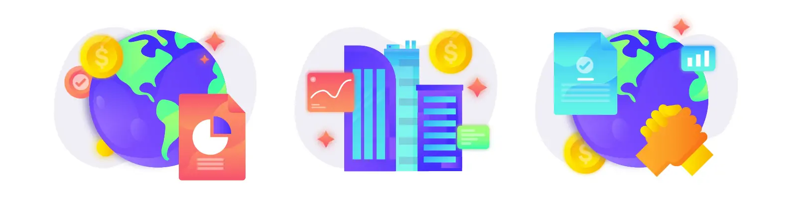 手绘彩色大数据金融经济购物图标插图ai矢量设计素材模版llustrations