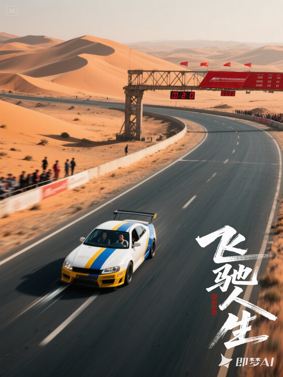 Midjourney - 高速公路赛车飞驰场景电影短剧短视频封面海报-即梦ai关键词描述咒语 即梦Ai-Ai宇宙吧-