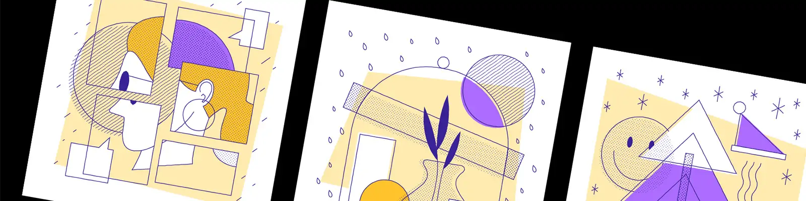 手绘商务卡通人物抽象线条图形插图海报ai矢量设计素材模版lllustrations