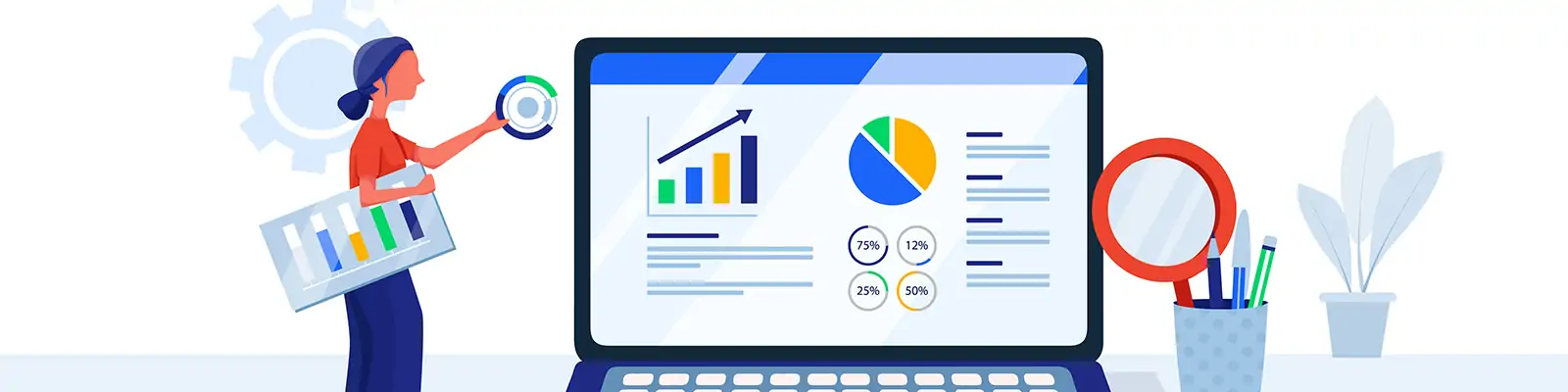 手绘卡通人物工作生活场景插图ai矢量设计素材模版llustrations