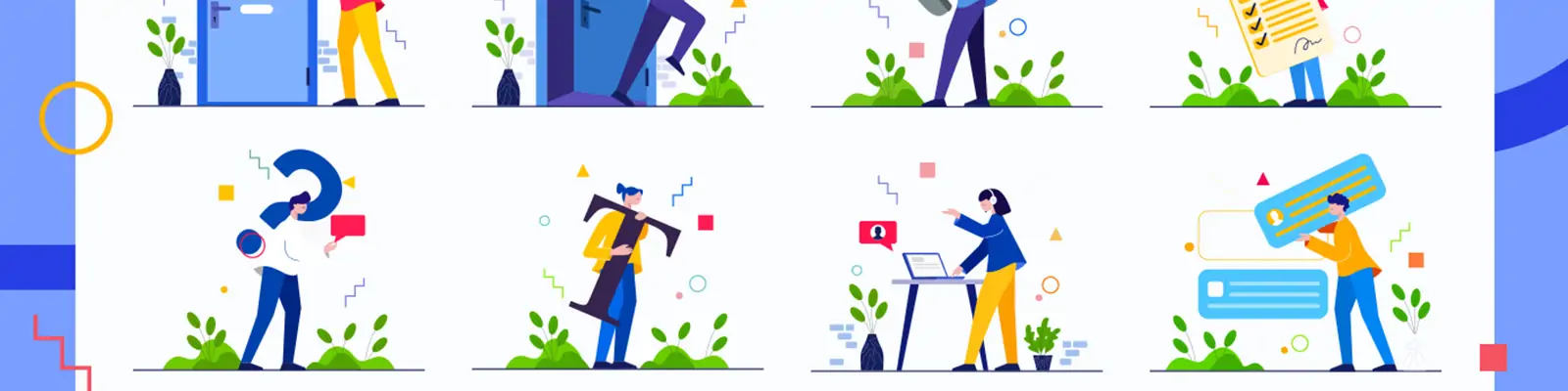 手绘商务卡通人物工作创业插图海报ai矢量设计素材模版Illustrations