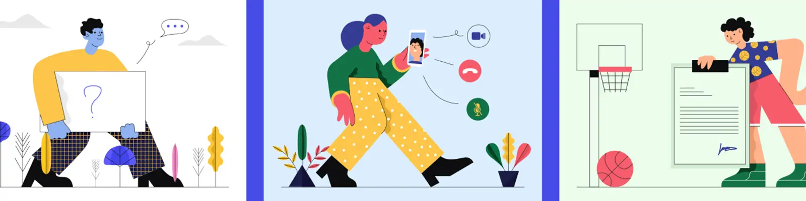 手绘商务卡通人物学习工作生活运动插图海报ai矢量设计素材模版Illustrations