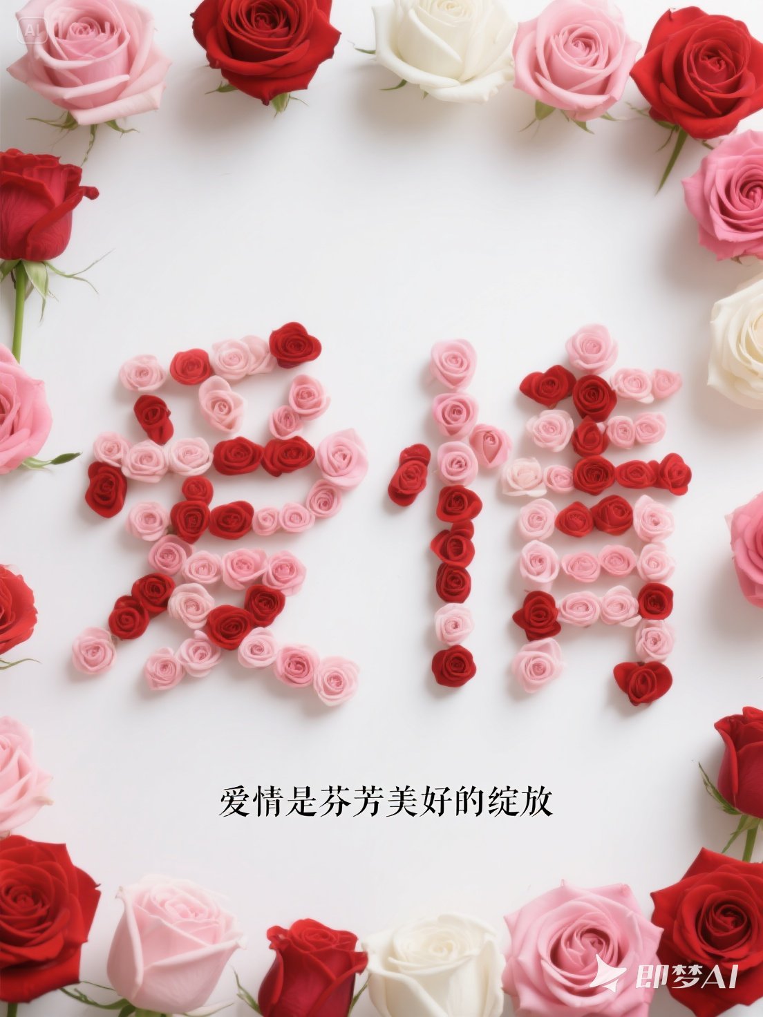 Midjourney - 创意鲜花玫瑰情人节文艺小说封面海报字体设计素材-即梦ai关键词描述咒语 即梦Ai-Ai宇宙吧-