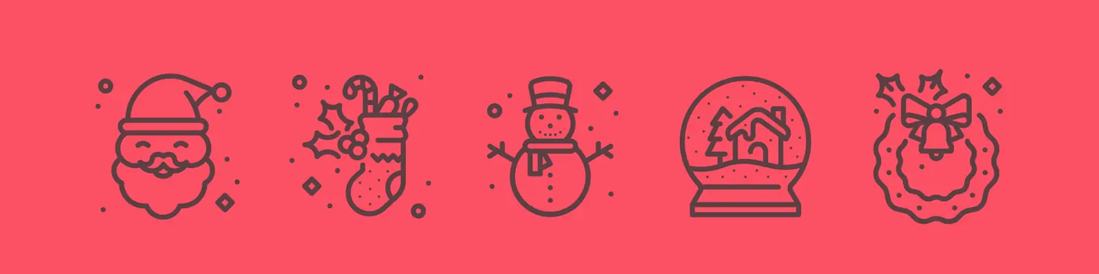 手绘黑白线条圣诞节圣诞老人元素图标插图ai矢量设计素材模版illustrations