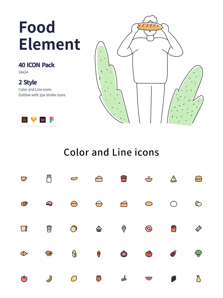 Midjourney - 手绘迷你食品快餐饮料图标插图ai矢量设计素材模版illustrations Illustrations矢量-Ai宇宙吧-