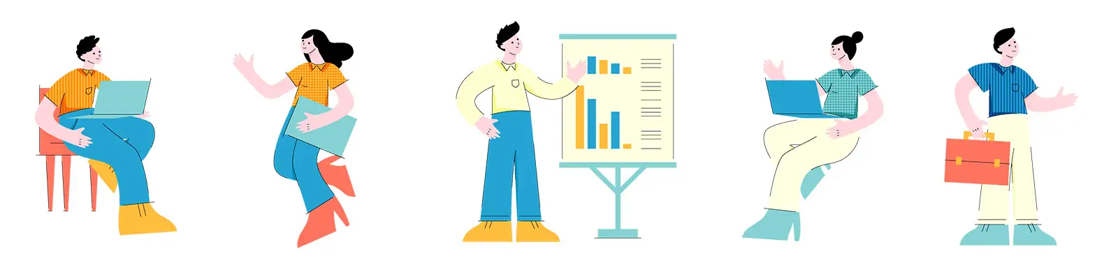 手绘商务卡通人物工作插图海报ai矢量设计素材模版illustrations