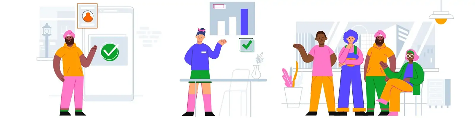 手绘彩色商务卡通人物工作插图海报ai矢量设计素材模版illustrations