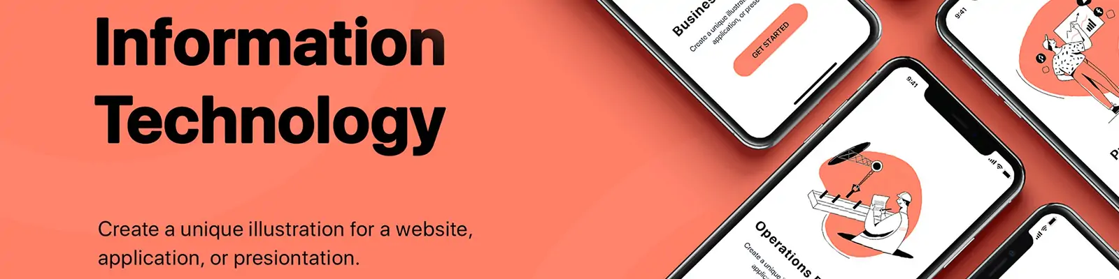 手绘卡通人物工作信息技术插图海报ai矢量设计素材模版illustrations