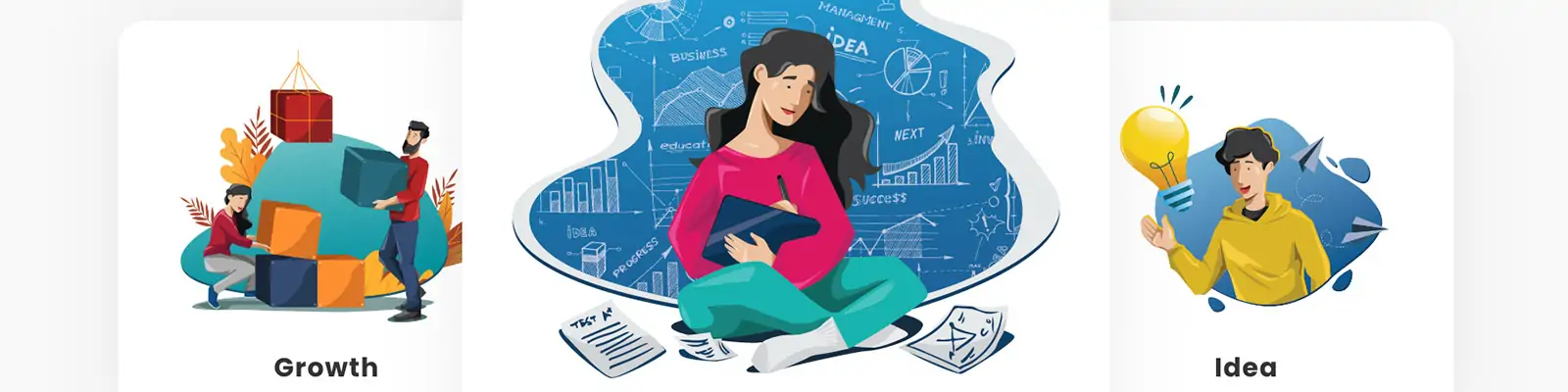 手绘卡通人物工作生活欢呼插图海报ai矢量设计素材模版illustrations