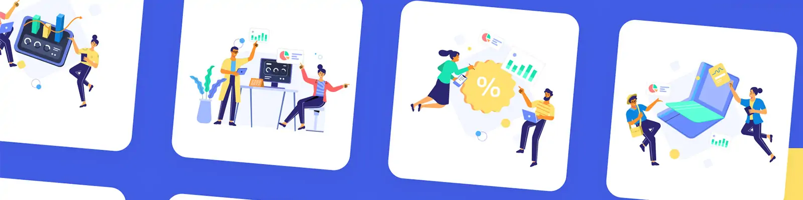 手绘卡通人物商务工作场景插图海报ai矢量设计素材模版illustrations