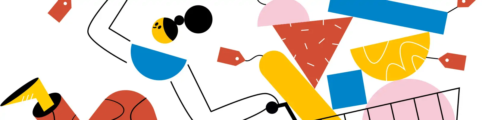 手绘彩色卡通人物抽象几何图形插图海报ai矢量设计素材模版illustrations