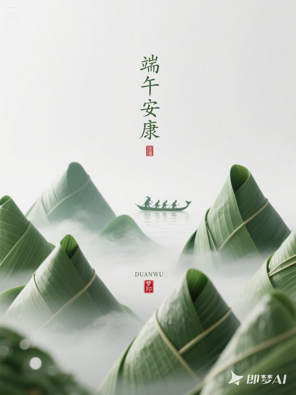 极简主义3D立体端午节粽子赛龙舟场景插图海报-即梦ai关键词描述咒语-Ai宇宙吧-