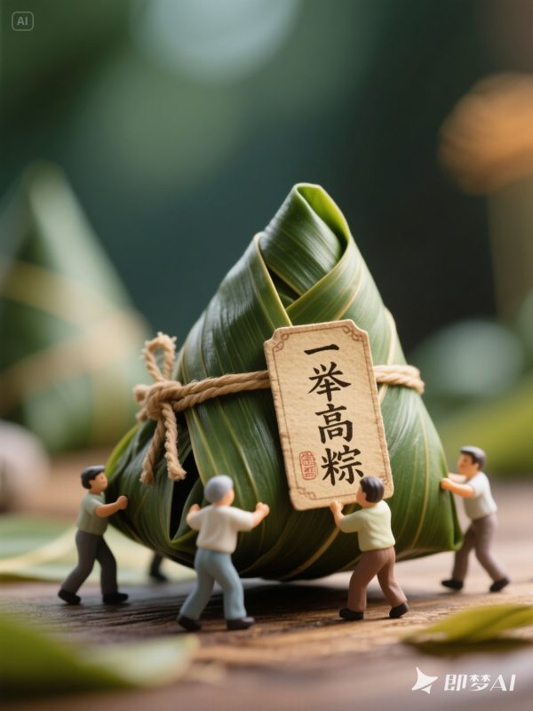 端午节粽子一举高粽微距场景摄影海报-即梦ai关键词描述咒语-Ai宇宙吧-