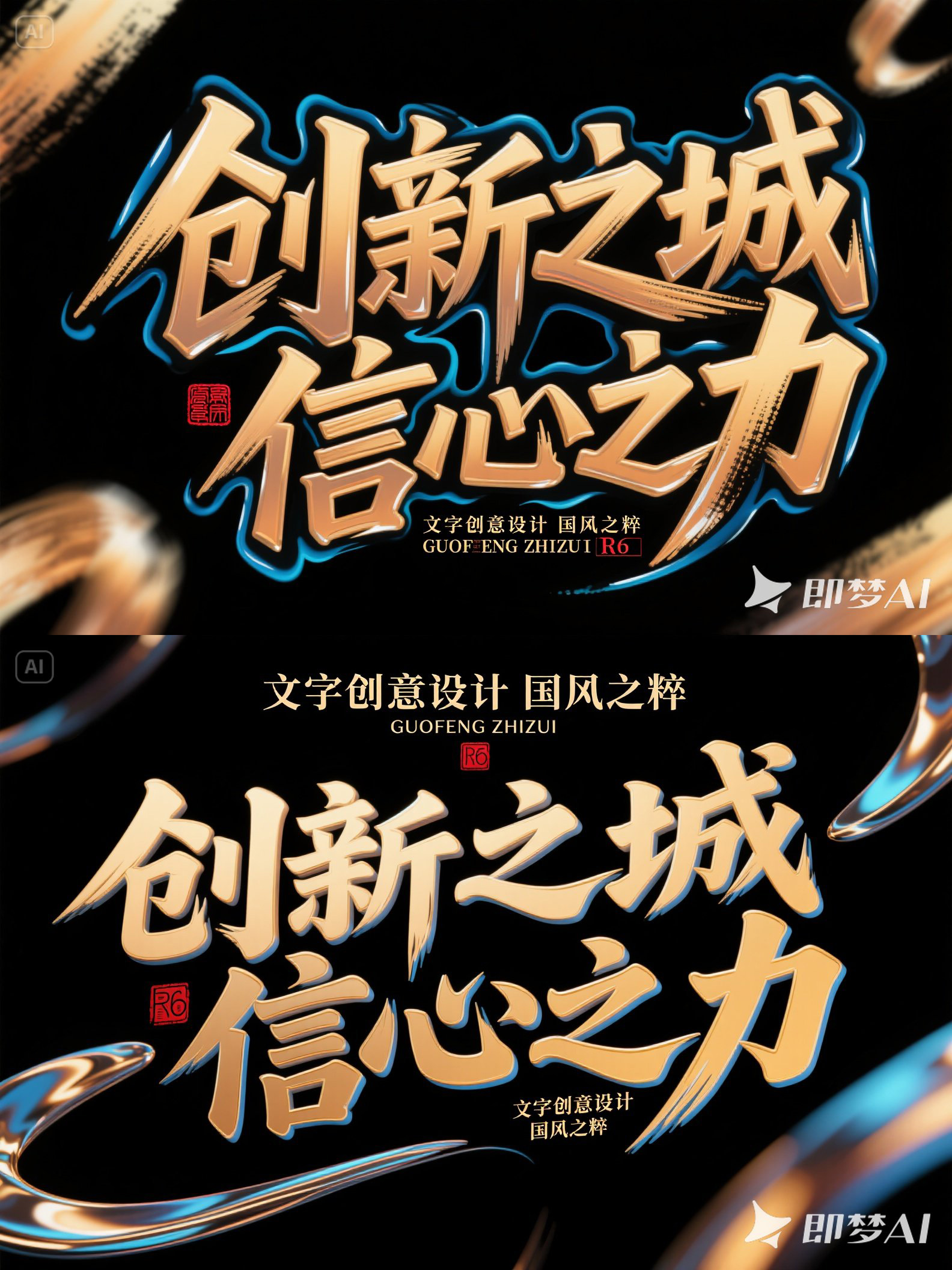 Midjourney - 创意立体公司年会活动艺术字海报字体设计素材-即梦ai关键词描述咒语 即梦Ai-Ai宇宙吧-