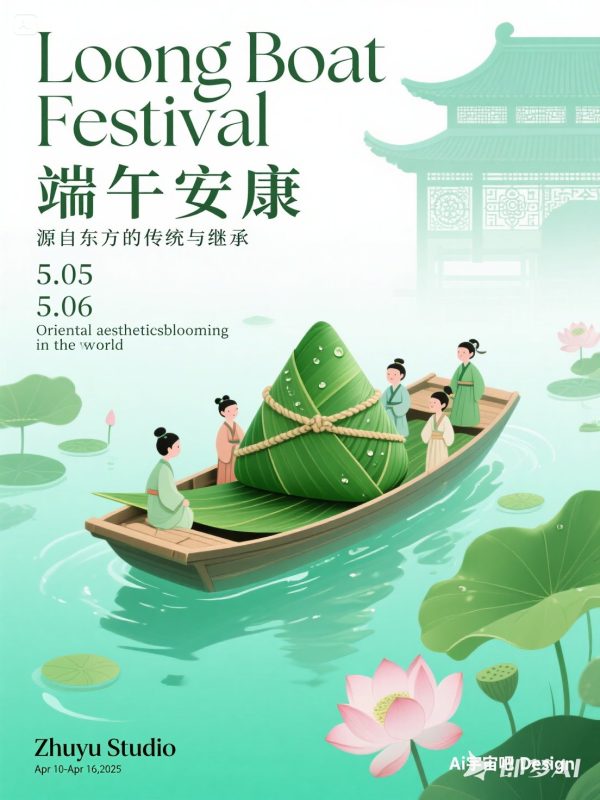 手绘可爱卡通古代中国风端午节粽子插图海报-即梦ai关键词描述咒语-Ai宇宙吧-