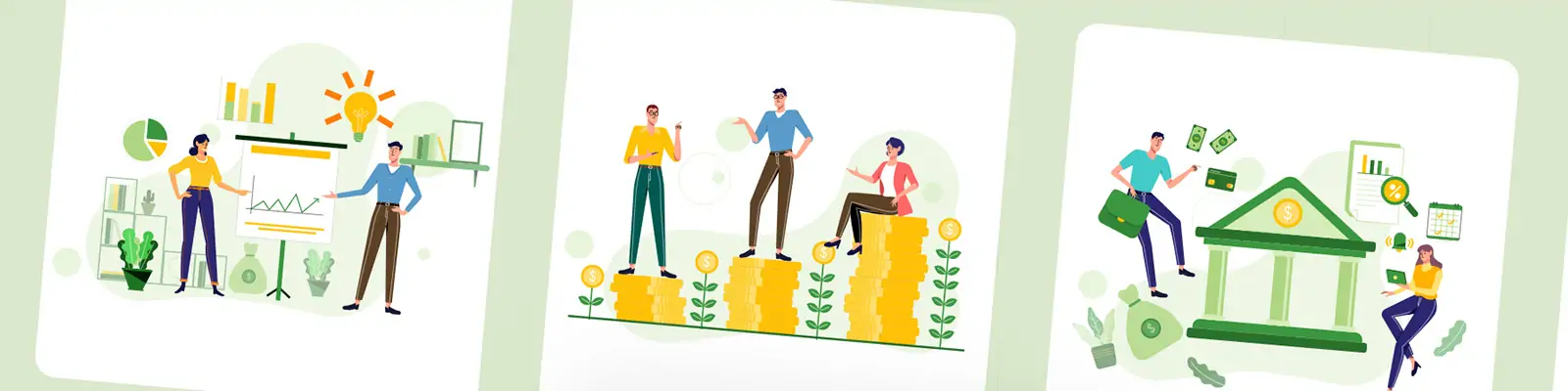 手绘商务卡通人物金融购物插图海报ai矢量设计素材模版illustrations