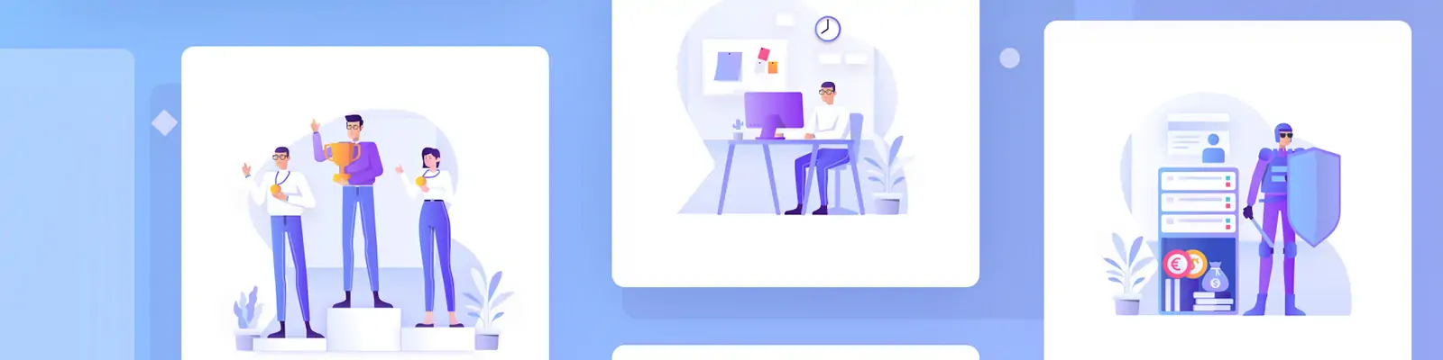 手绘商务卡通人物金融投资理财插图海报ai矢量设计素材模版illustrations