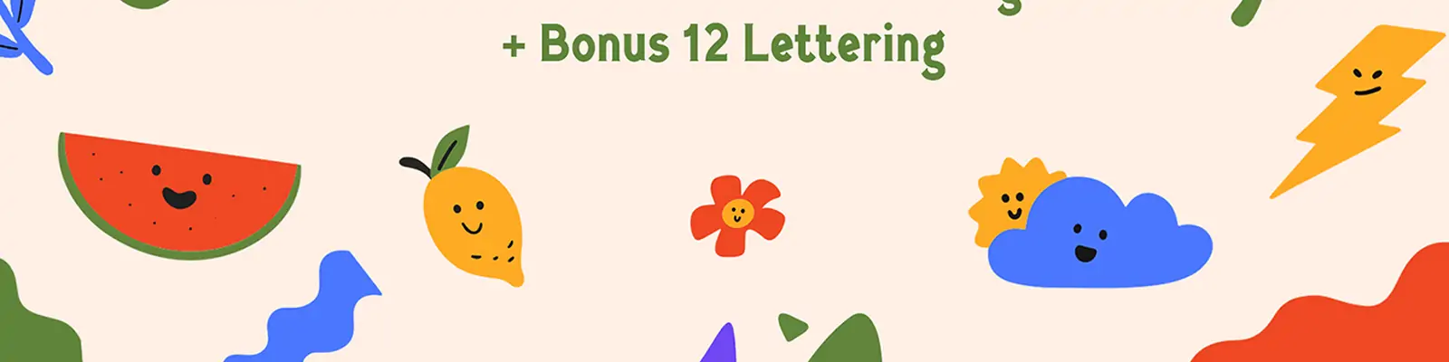 手绘趣味可爱卡通水果树叶花朵图形剪贴画插图ai矢量设计素材模版illustrations