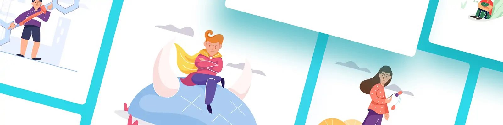 手绘卡通人物404空状态错误页面插图海报ai矢量设计素材模版iIlustrations