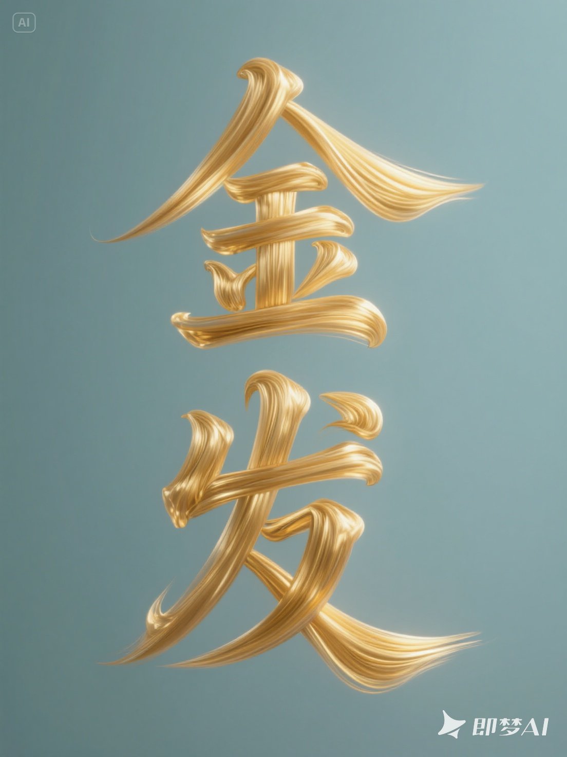 Midjourney - 金色3D立体金属质感金发艺术字海报字体设计素材-即梦ai关键词描述咒语 即梦Ai-Ai宇宙吧-