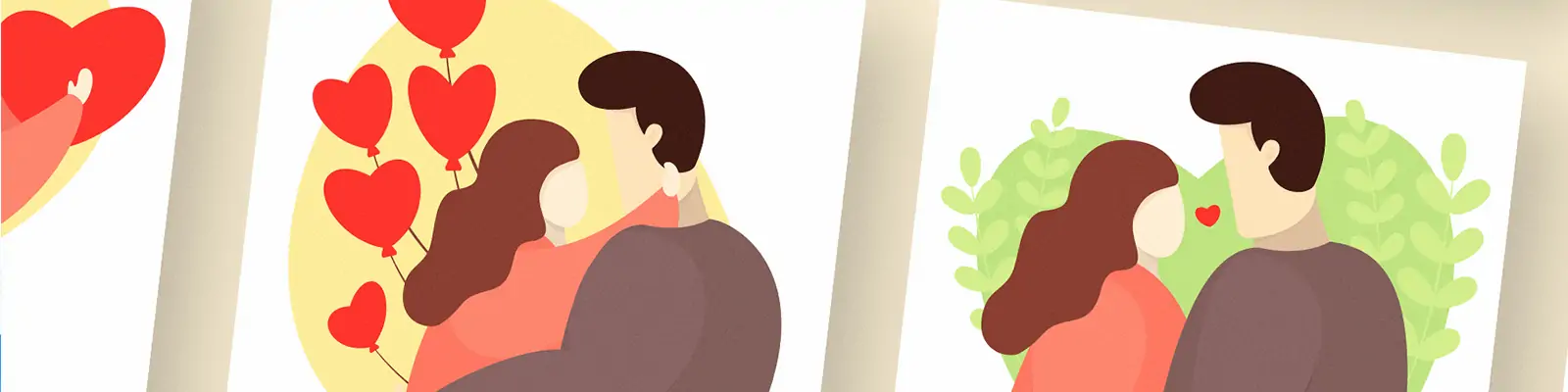 手绘甜蜜情人节拥抱爱心元素图案插图背景ai矢量设计素材模版iIlustrations