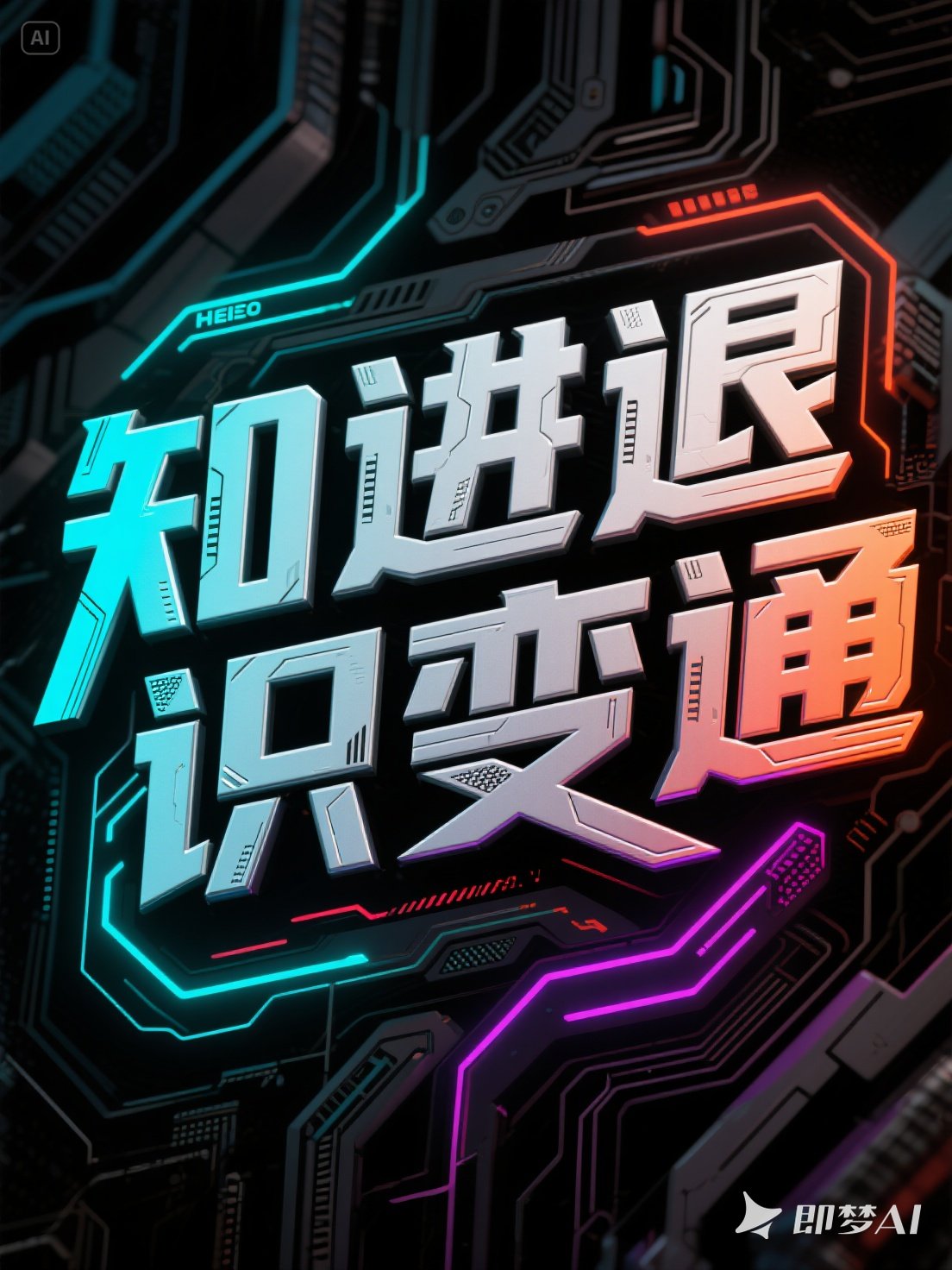 Midjourney - 未来科技风赛博朋克电路纹理机器人活动海报字体设计素材-即梦ai关键词描述咒语 即梦Ai-Ai宇宙吧-