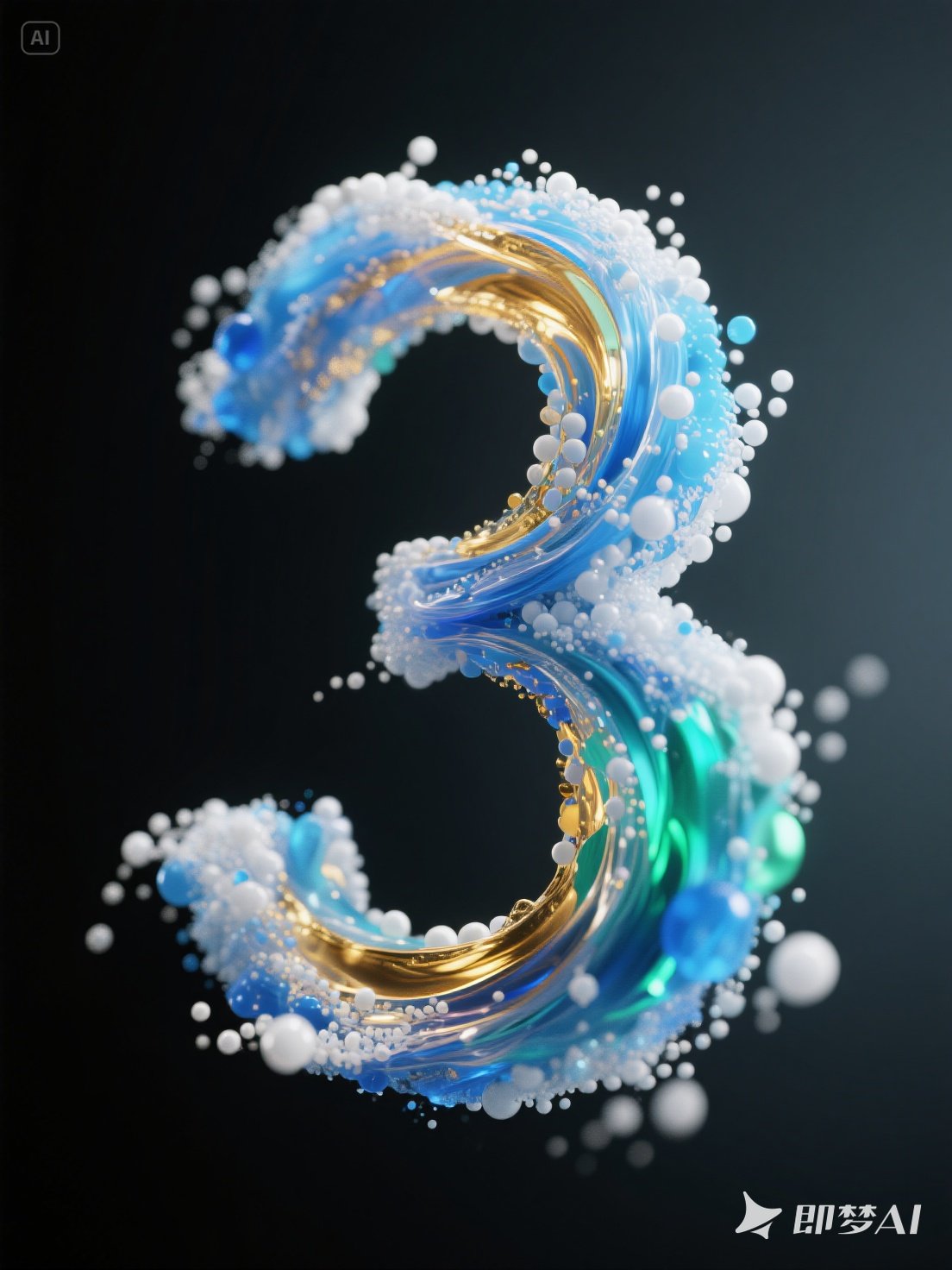 Midjourney - 抽象艺术彩色粒子立体数字3光影美学艺术海报字体设计素材-即梦ai关键词描述咒语 即梦Ai-Ai宇宙吧-