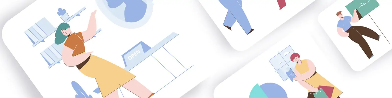 手绘可爱卡通人物日常工作生活元素插图ai矢量设计素材模版illustrations