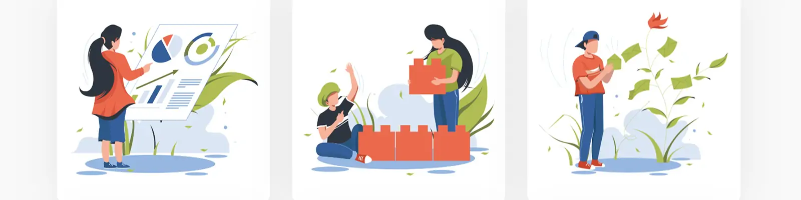 手绘商务卡通人物技术管理服务插图海报ai矢量设计素材模版illustrations