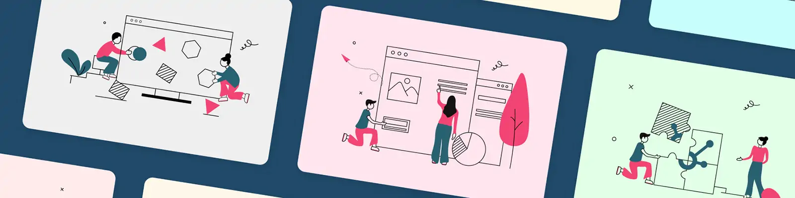 手绘商务线条卡通人物工作数据图表插图海报ai矢量设计素材模版illustrations