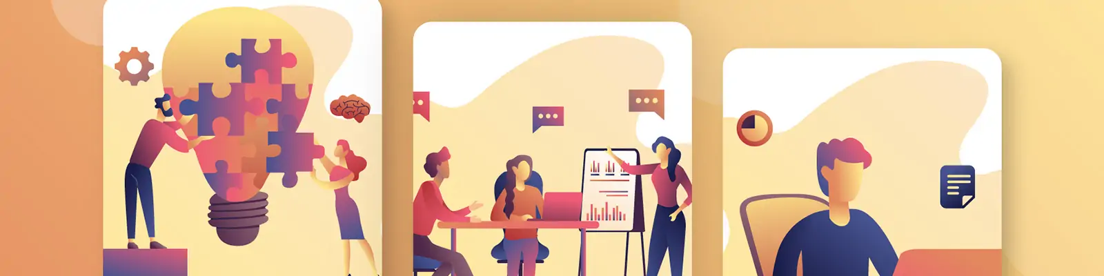 手绘商务卡通人物工作数据图表插图海报ai矢量设计素材模版illustrations