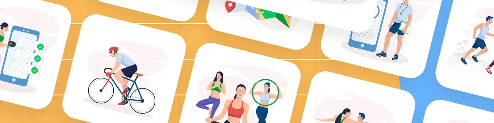 手绘现代卡通人物体育运动瑜伽插图海报ai矢量设计素材模版illustrations