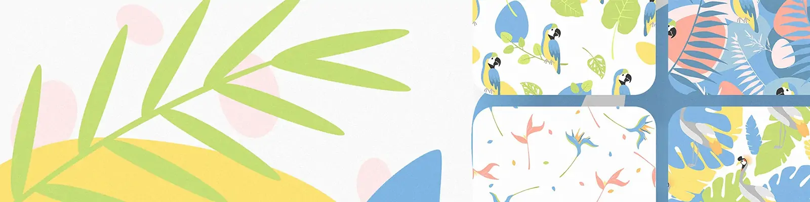 手绘鲜花植物鸟图形无缝图案花纹海报背景ai矢量设计素材模版illustrations