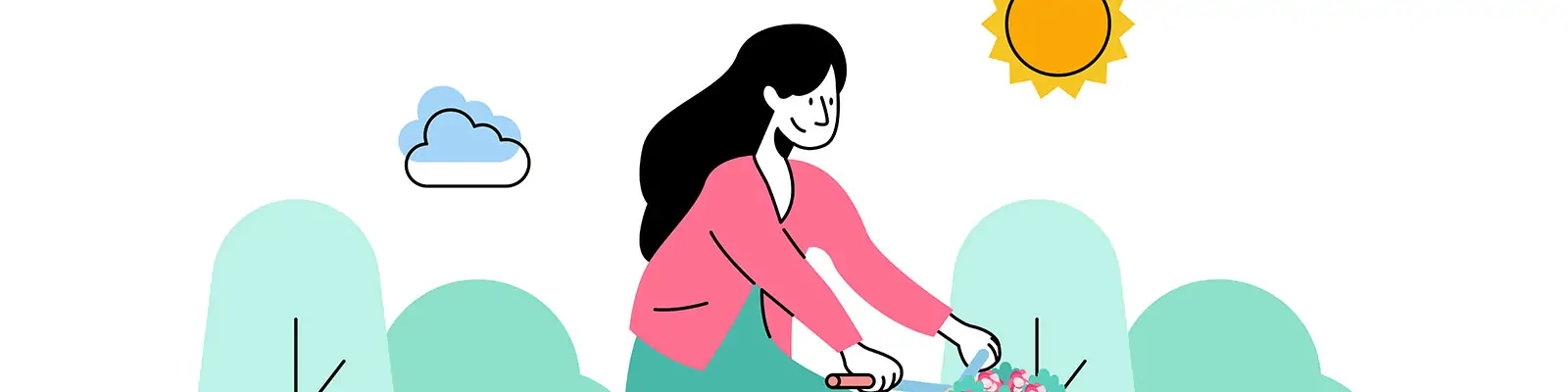 手绘春天鲜花植物农业种植浇水插图海报ai矢量设计素材模版illustrations