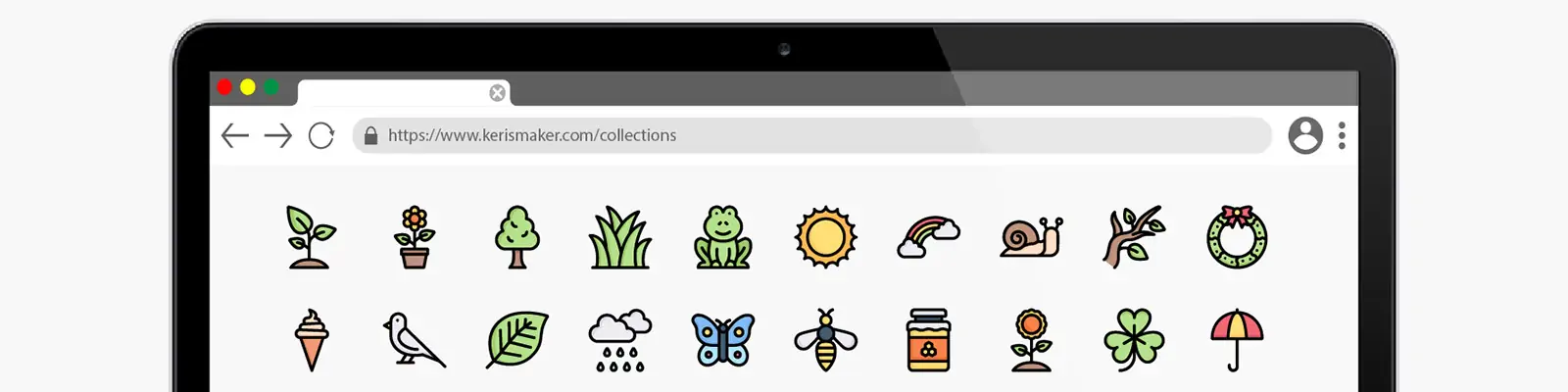 手绘彩色春天鲜花植物工具png图标插图ai矢量设计素材模版illustrations