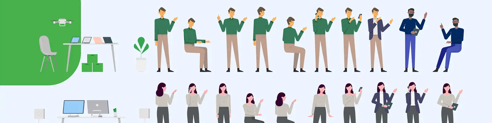 手绘商务卡通人物企业家创业会议插图海报ai矢量设计素材模版illustrations