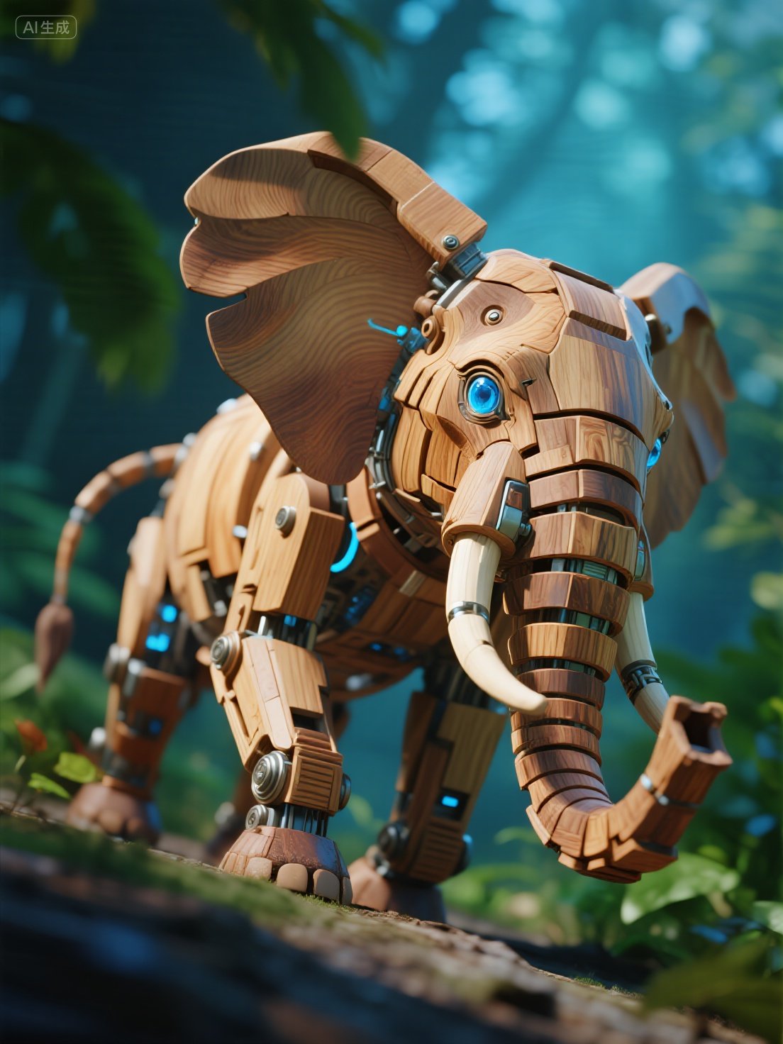 Midjourney - 3D立体木质机械仿生大象动物立体模型-即梦ai关键词描述咒语 即梦Ai-Ai宇宙吧-