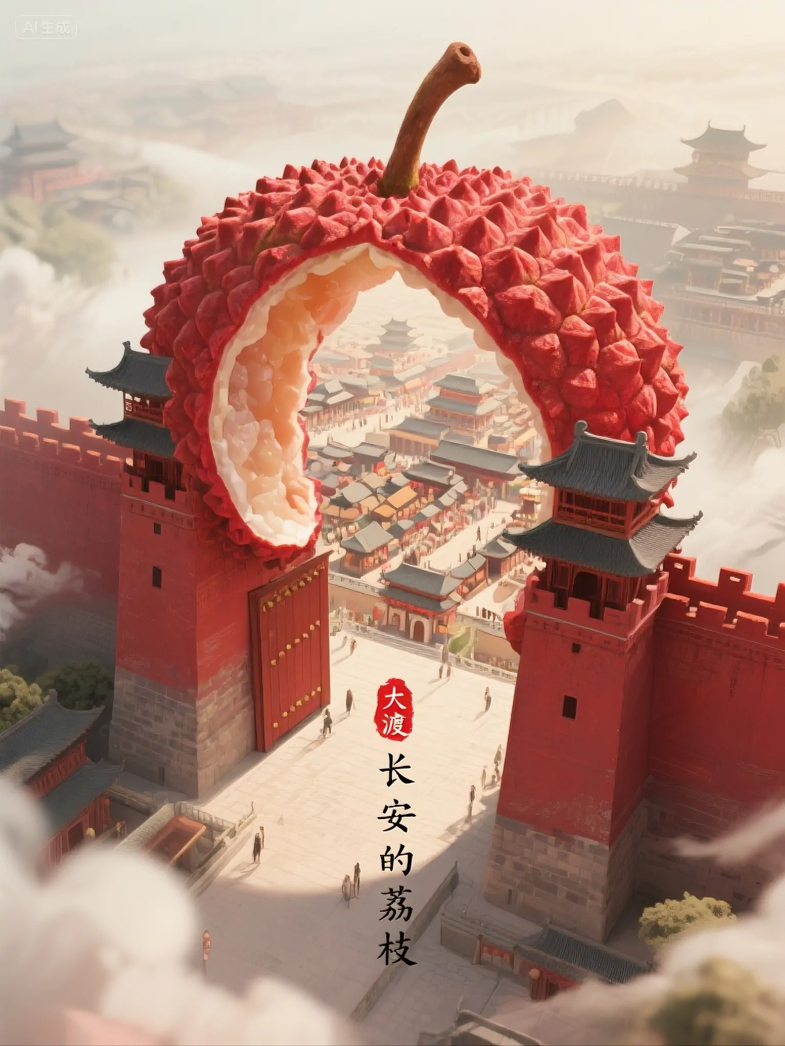 创意新中式美学长安的荔枝城门电影封面海报-即梦ai关键词描述咒语-Ai宇宙吧-