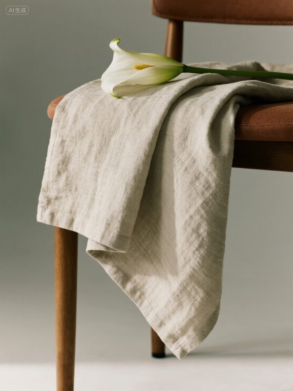 亚麻布料马蹄莲花产品特写静物摄影海报-即梦ai关键词描述咒语-Ai宇宙吧-