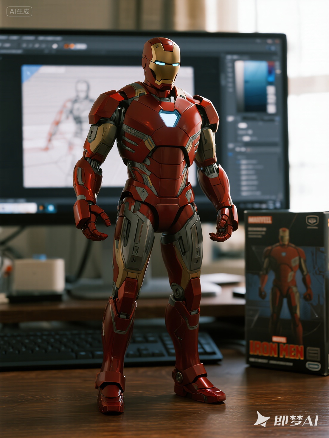 Midjourney - 钢铁侠机器人机械手办立体模型-即梦ai关键词描述咒语 即梦Ai-Ai宇宙吧-