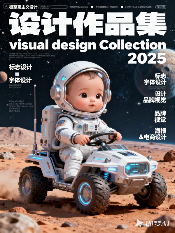 创意赛博朋克风格婴儿宇航服外星球太空摄影海报-即梦ai关键词描述咒语-Ai宇宙吧-