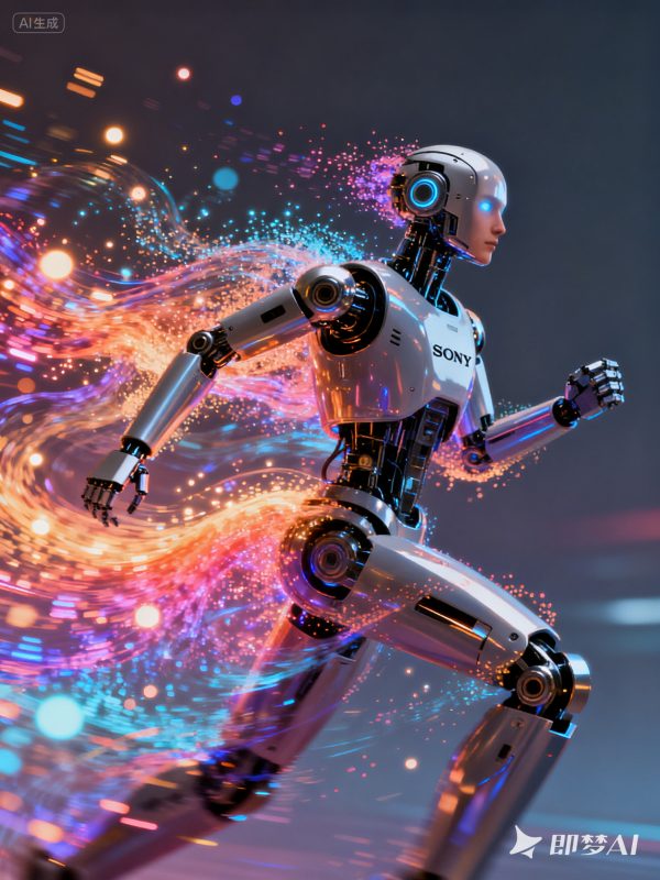 未来主义动感彩色粒子机器人奔跑立体机械模型-即梦ai关键词描述咒语-Ai宇宙吧-