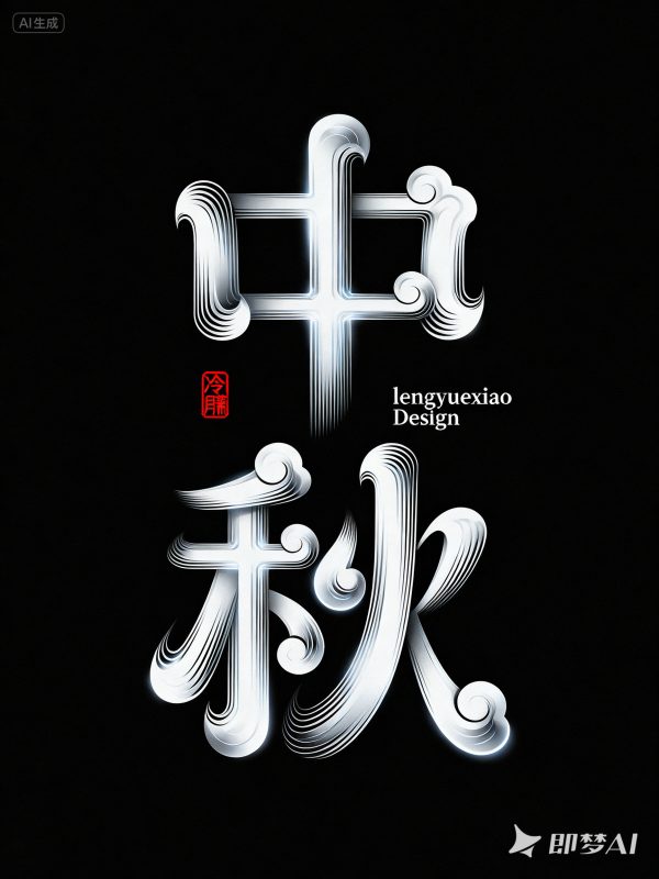 高级质感祥云中秋节日海报字体设计素材-即梦ai关键词描述咒语-Ai宇宙吧-