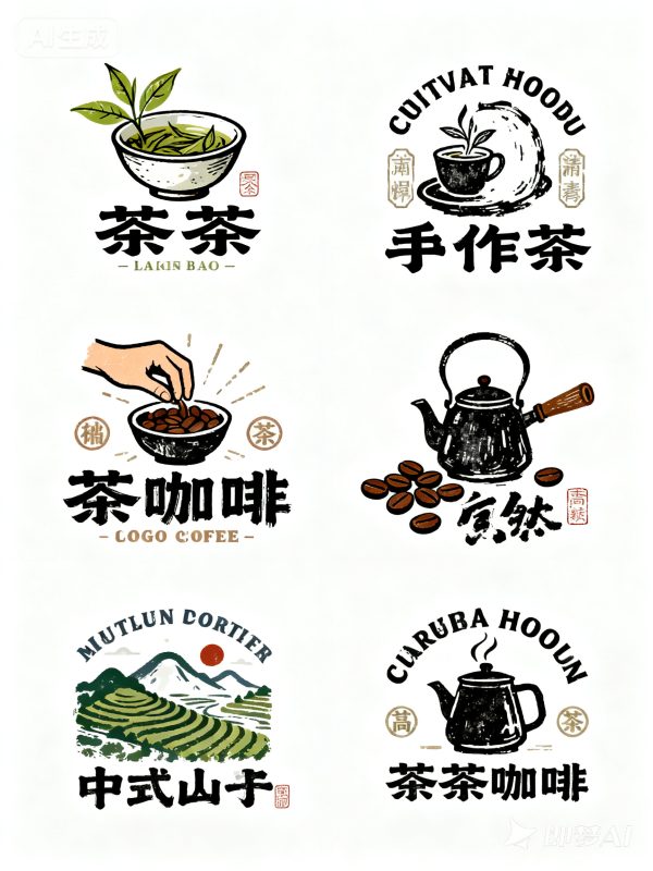 中式茶饮咖啡下午茶品牌logo标志设计-即梦ai关键词描述咒语-Ai宇宙吧-