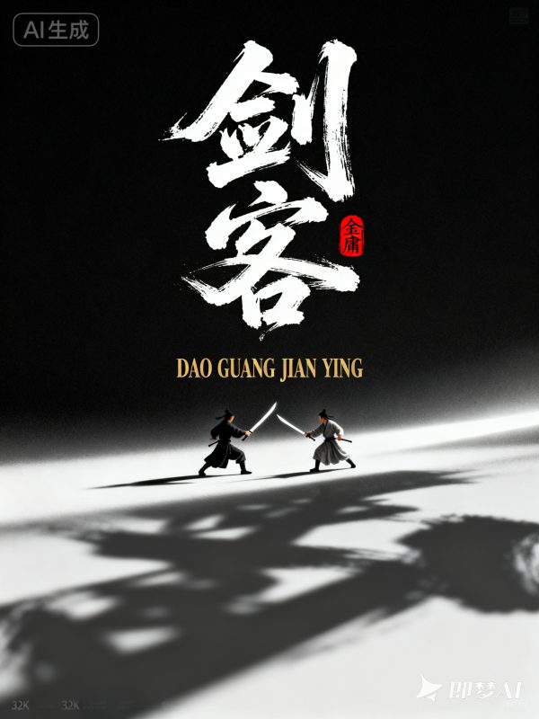 武侠电影电视剧短剧封面海报字体设计素材-即梦ai关键词描述咒语-Ai宇宙吧-