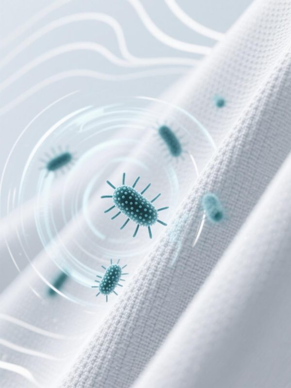 科技感专业抗菌面料布料产品特写摄影海报-即梦ai关键词描述咒语-Ai宇宙吧-