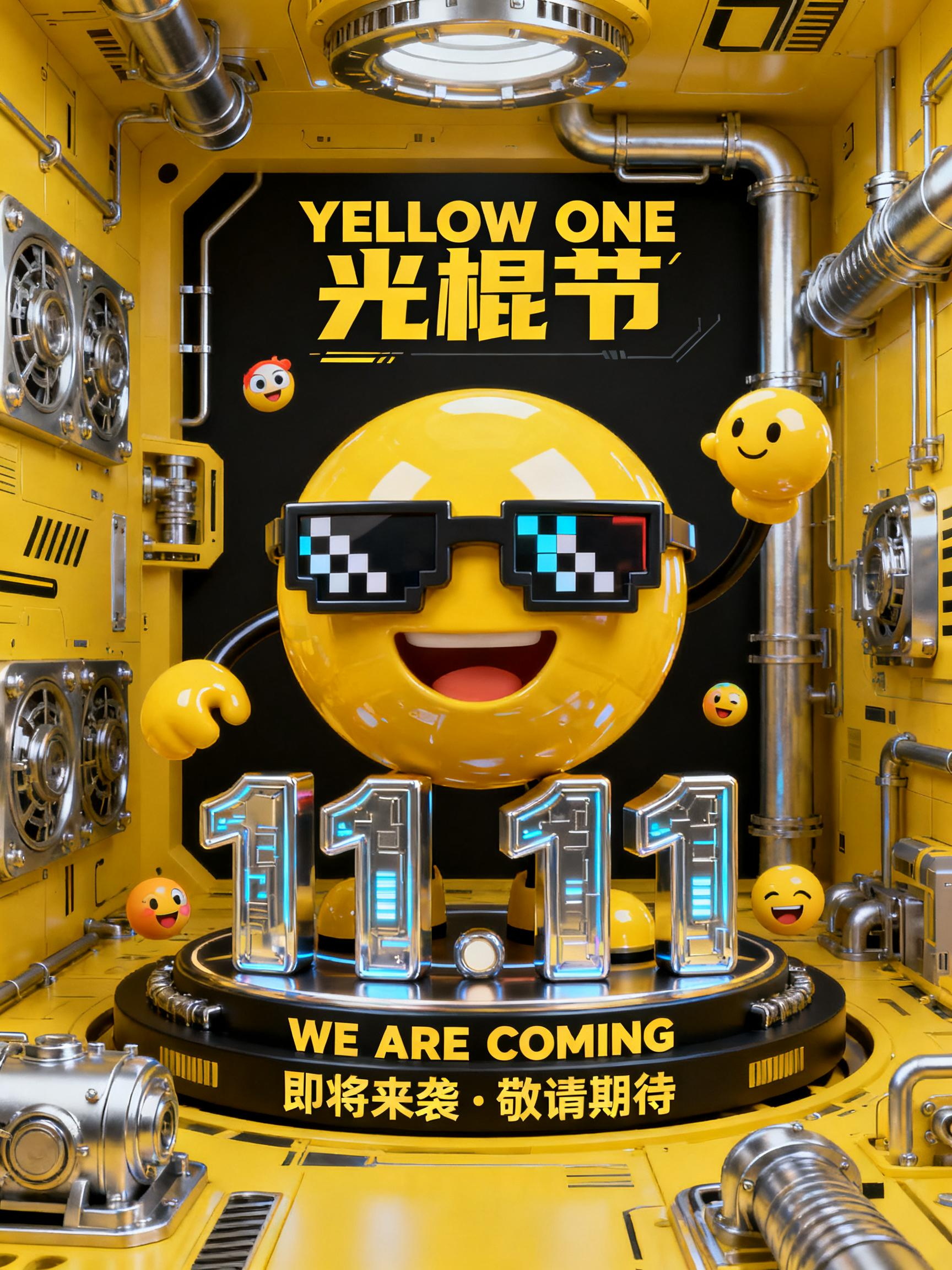 Midjourney - 创意赛博朋克工业风双11电商活动立体文字宣传海报设计素材-即梦ai关键词描述咒语 即梦Ai-Ai宇宙吧-