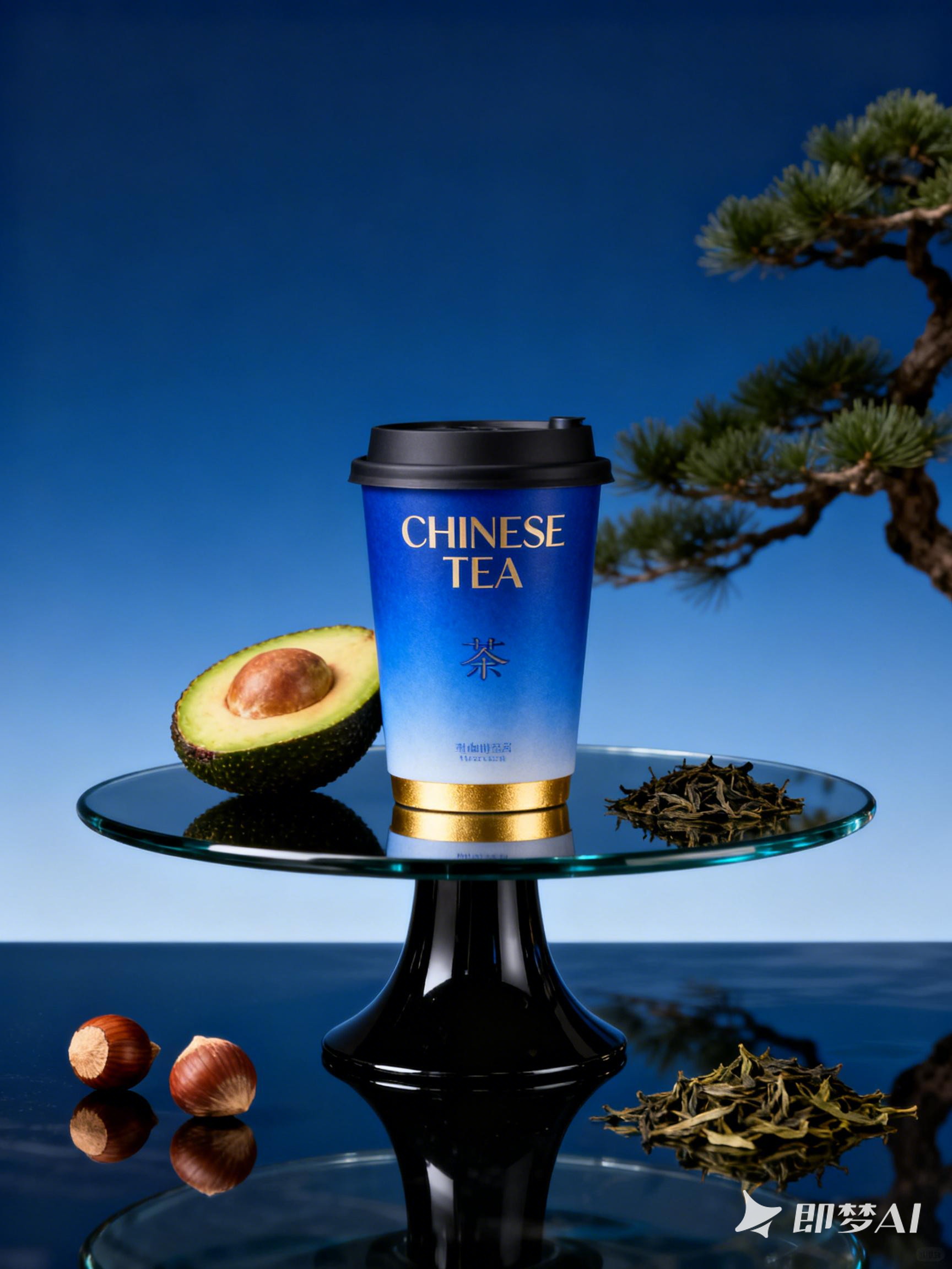 Midjourney - 新中式高级茶饮奶茶品牌产品摄影海报-即梦ai关键词描述咒语 即梦Ai-Ai宇宙吧-