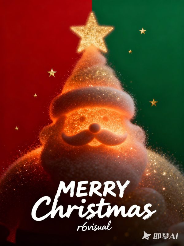 创意极简红蓝渐变圣诞节圣诞老人金色星星视觉海报-即梦ai关键词描述咒语-Ai宇宙吧-